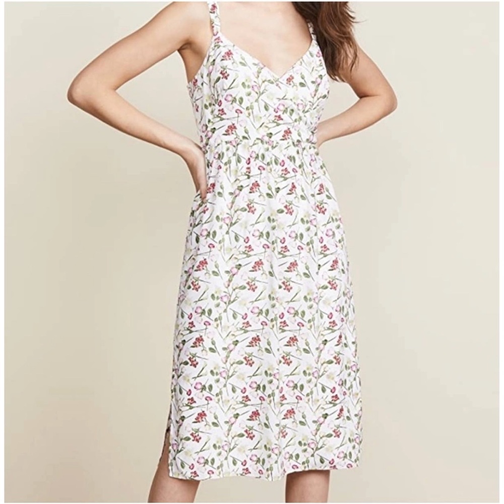 Club Monaco Germaine Floral Silk Midi
Dress in Pink/White